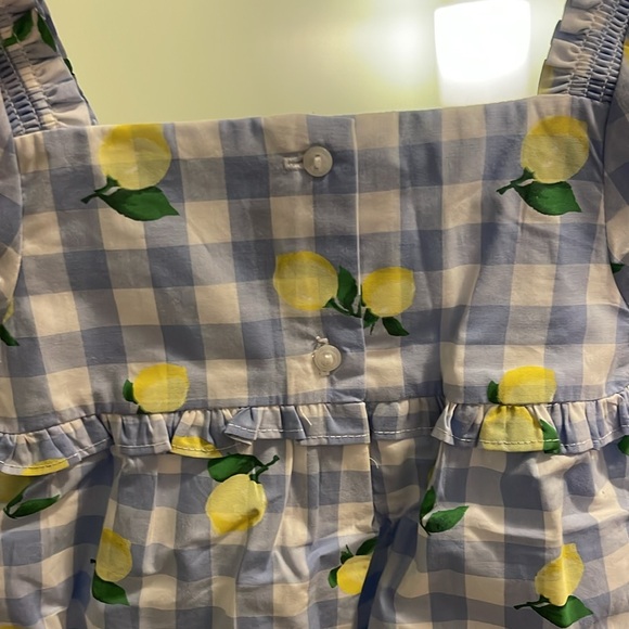 NWT ~ Janie and Jack Lemon Print Gingham Romper - Picture 7 of 11